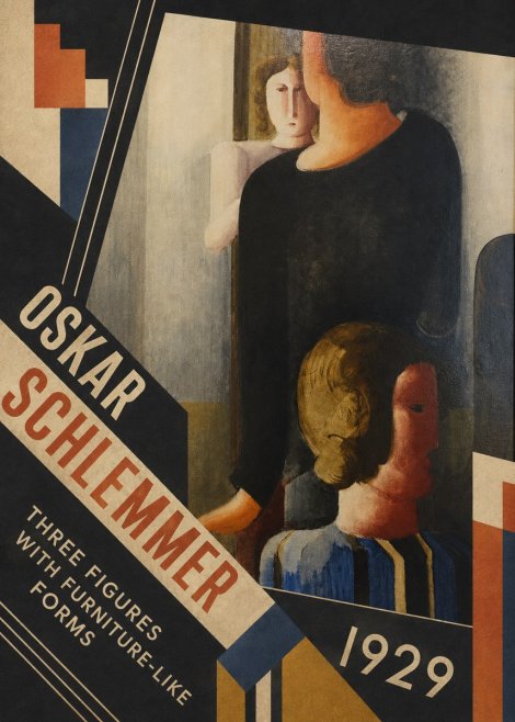 Oskar Schlemmer Three Figures with Furniture-like Forms No5 - Poster
