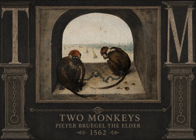 Pieter Bruegel Two Monkeys II No6 - Poster