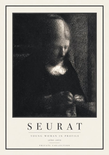 Seurat Young Woman in Profile No5 - Poster