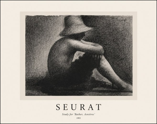 Seurat Study for 'Bather, Asnières' No1 - Poster