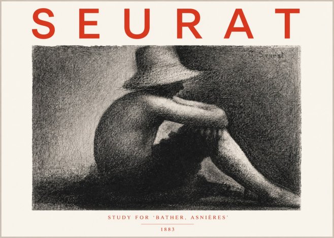 Seurat Study for 'Bather, Asnières' No5 - Poster