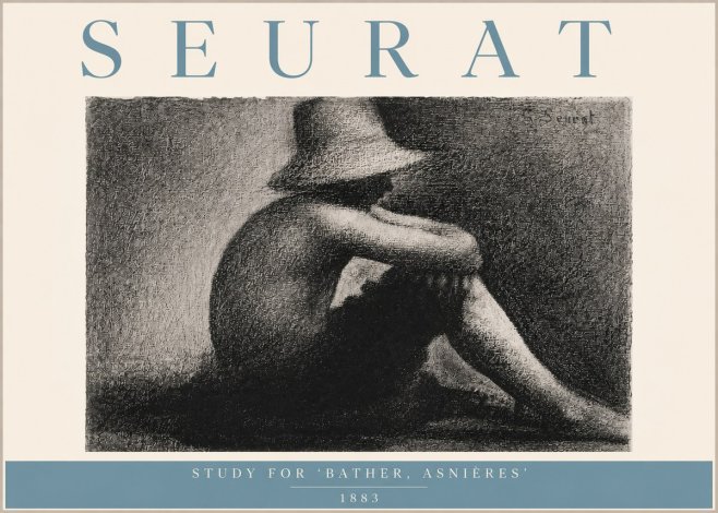Seurat Study for 'Bather, Asnières' No6 - Poster