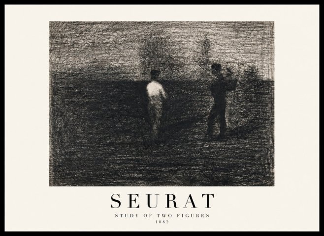 Seurat Study of Two Figures No1 - Poster
