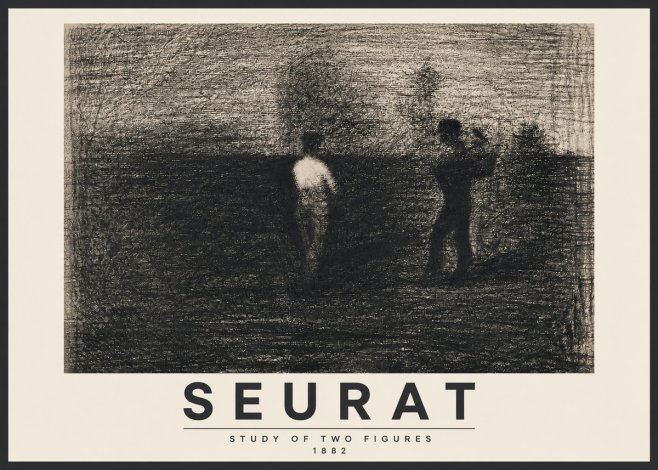 Seurat Study of Two Figures No3 - Poster