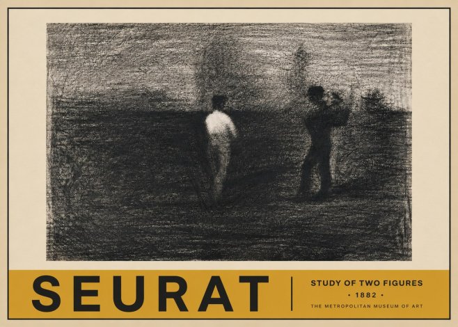 Seurat Study of Two Figures No5 - Poster
