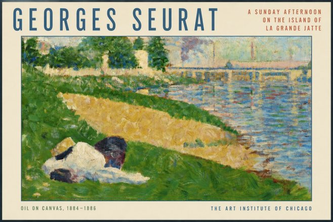 Seurat A Sunday Afternoon on the Island of La Grande Jatte II No3 - Poster