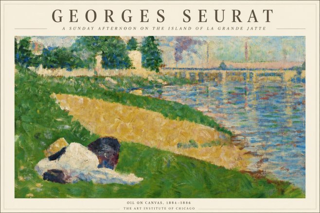Seurat A Sunday Afternoon on the Island of La Grande Jatte II No4 - Poster