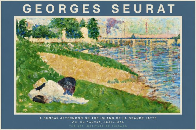 Seurat A Sunday Afternoon on the Island of La Grande Jatte II No5 - Poster
