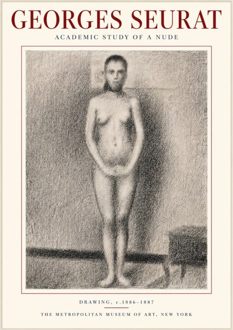 Seurat Academic Study of a Nude No3 - Poster
