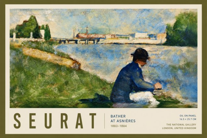 Seurat Bather at Asnières No4 - Poster