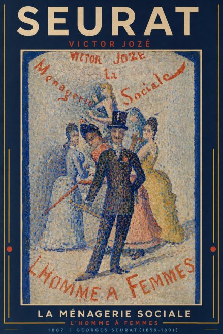 Seurat L'homme À Femmes No2 - Poster