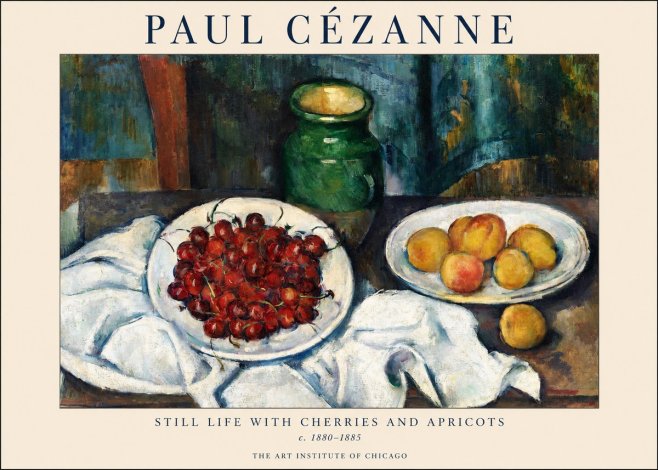 Paul Cézanne Still Life with Cherries and Apricots No1 - Poster
