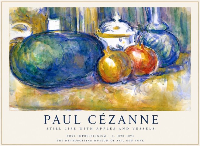 Paul Cézanne Still Life with Apples and Vessels No1 - Poster