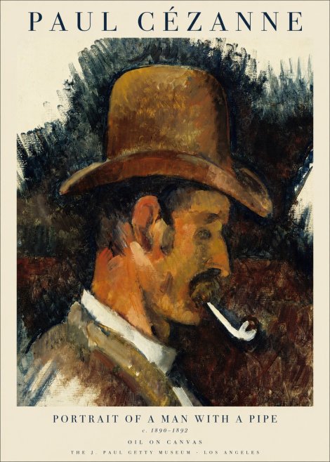 Paul Cézanne Portrait of a Man with a Pipe No1 - Poster