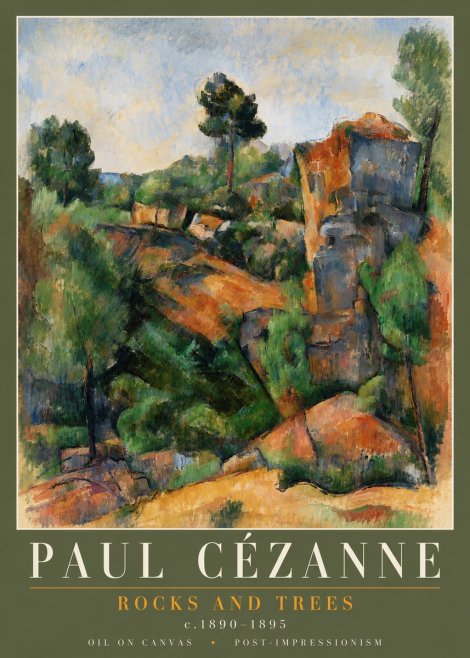 Paul Cézanne Rocks and Trees I No3 - Poster