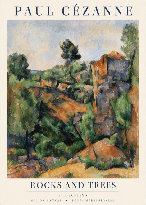 Paul Cézanne Rocks and Trees I No4 - Poster