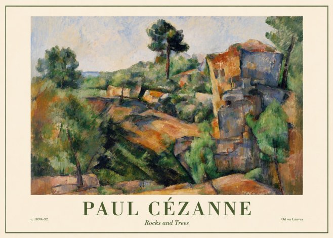 Paul Cézanne Rocks and Trees I No6 - Poster