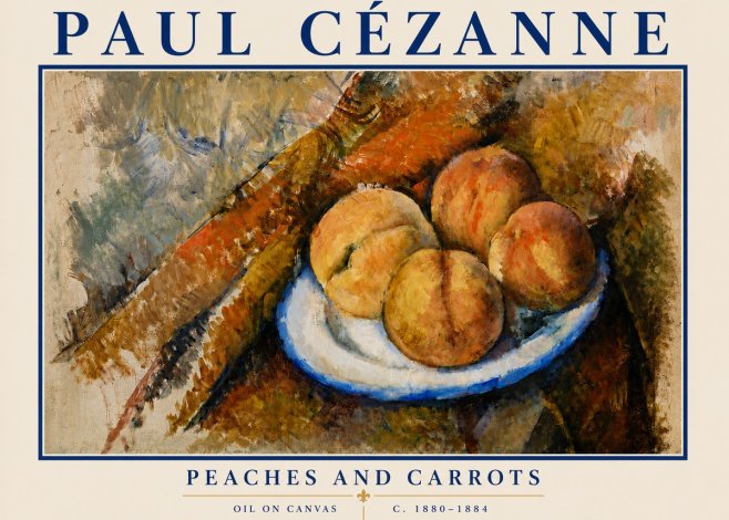 Paul Cézanne Peaches and Carrots No5 - Poster