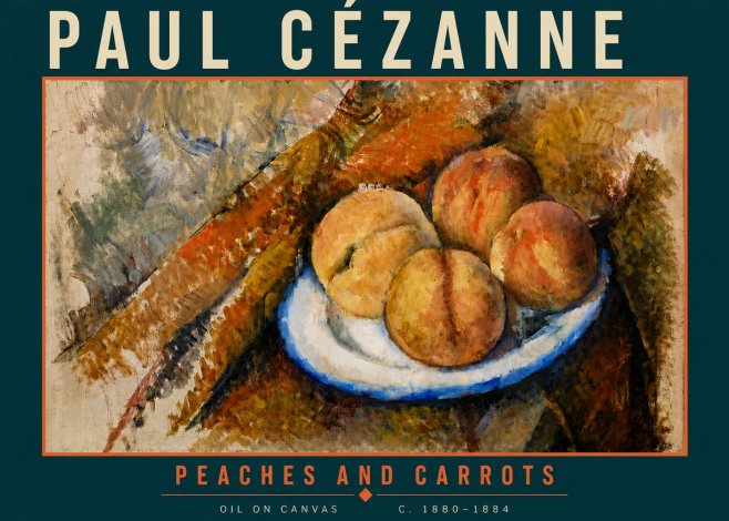 Paul Cézanne Peaches and Carrots No6 - Poster