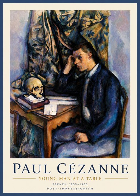 Paul Cézanne Young Man at a Table No3 - Poster