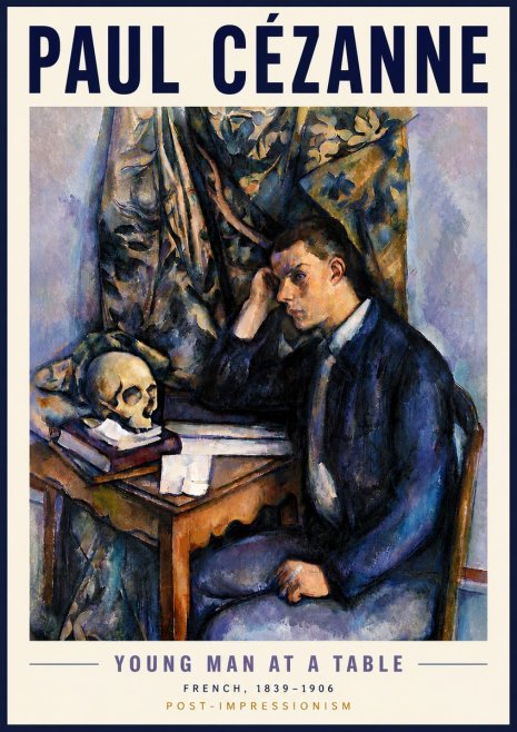 Paul Cézanne Young Man at a Table No5 - Poster