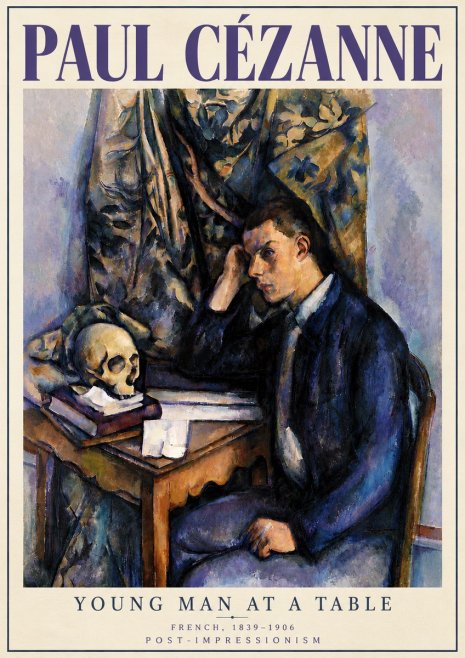 Paul Cézanne Young Man at a Table No6 - Poster