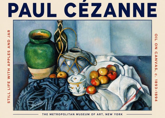 Paul Cézanne Still Life with Apples and Jar No4 - Poster
