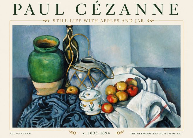 Paul Cézanne Still Life with Apples and Jar No5 - Poster