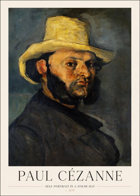 Paul Cézanne Self-portrait in a Straw Hat No1 - Poster