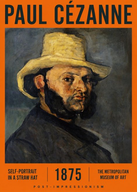 Paul Cézanne Self-portrait in a Straw Hat No2 - Poster