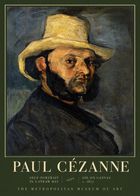 Paul Cézanne Self-portrait in a Straw Hat No3 - Poster