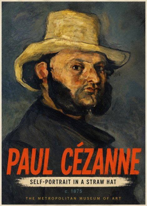 Paul Cézanne Self-portrait in a Straw Hat No4 - Poster