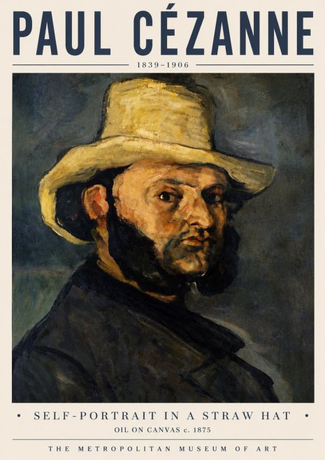 Paul Cézanne Self-portrait in a Straw Hat No6 - Poster