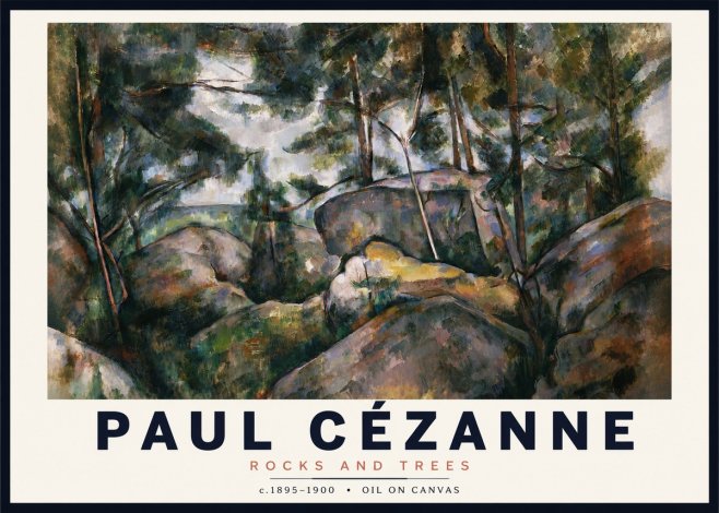Paul Cézanne Rocks and Trees II No3 - Poster