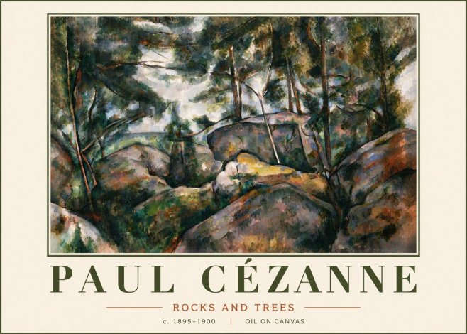 Paul Cézanne Rocks and Trees II No6 - Poster