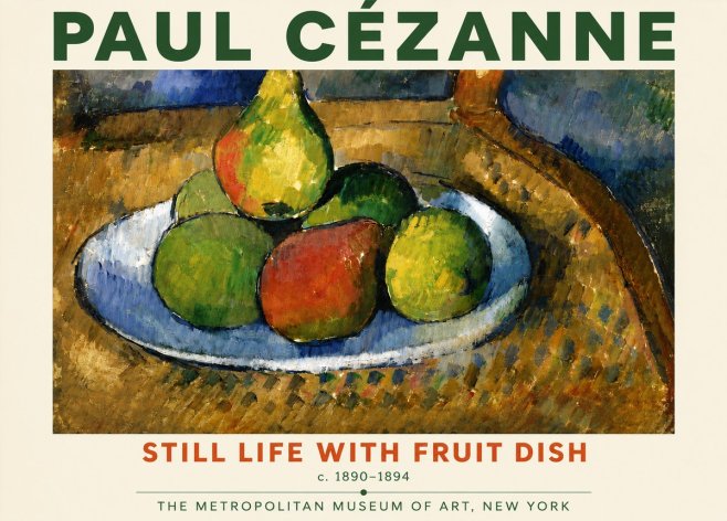 Paul Cézanne Still Life with Fruit Dish No4 - Poster
