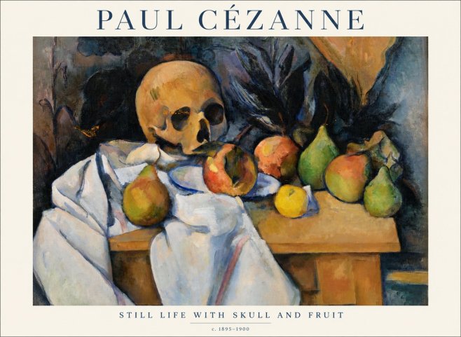 Paul Cézanne Still Life with Skull and Fruit No1 - Poster
