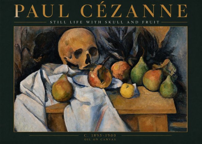 Paul Cézanne Still Life with Skull and Fruit No3 - Poster