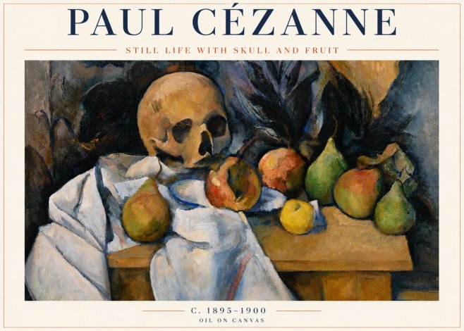 Paul Cézanne Still Life with Skull and Fruit No5 - Poster