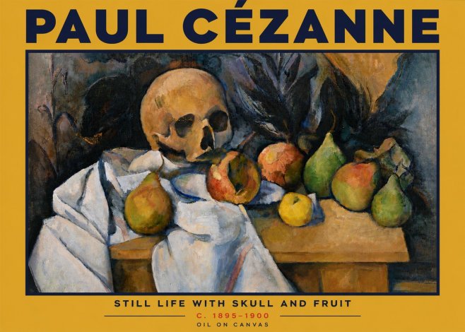 Paul Cézanne Still Life with Skull and Fruit No6 - Poster