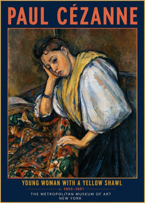 Paul Cézanne Young Woman with a Yellow Shawl No4 - Poster
