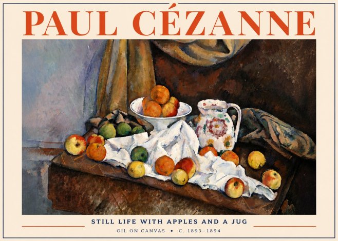 Paul Cézanne Still Life with Apples and a Jug No4 - Poster