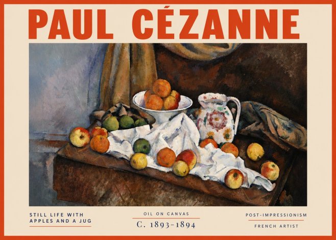 Paul Cézanne Still Life with Apples and a Jug No5 - Poster