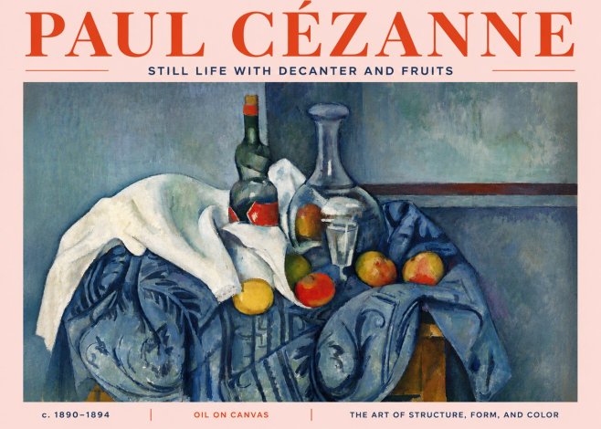 Paul Cézanne Still Life with Decanter and Fruits No4 - Poster