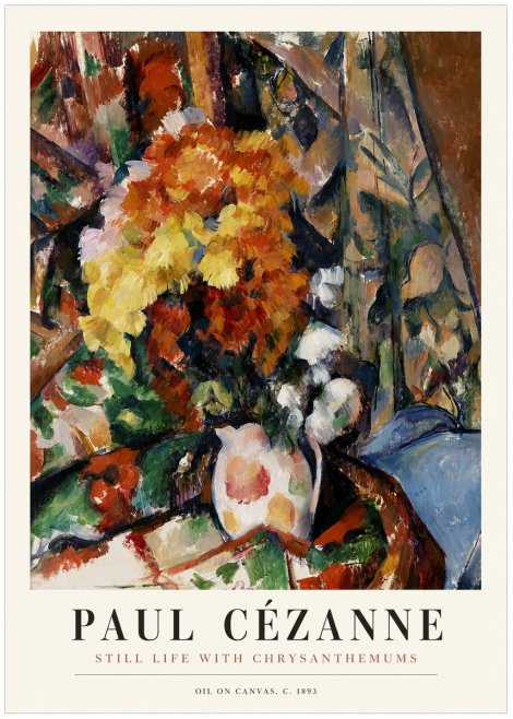 Paul Cézanne Still Life with Chrysanthemums No1 - Poster