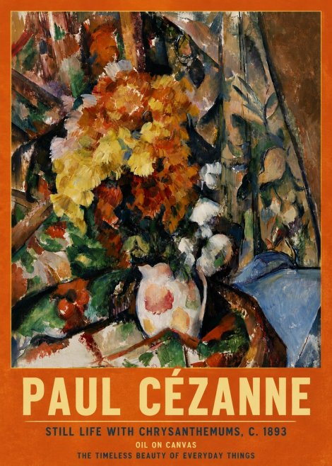 Paul Cézanne Still Life with Chrysanthemums No5 - Poster