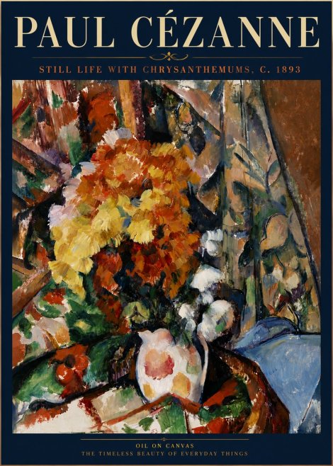 Paul Cézanne Still Life with Chrysanthemums No6 - Poster