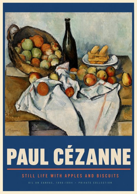 Paul Cézanne Still Life with Apples and Biscuits No2 - Poster