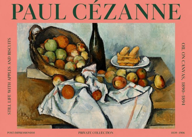 Paul Cézanne Still Life with Apples and Biscuits No3 - Poster