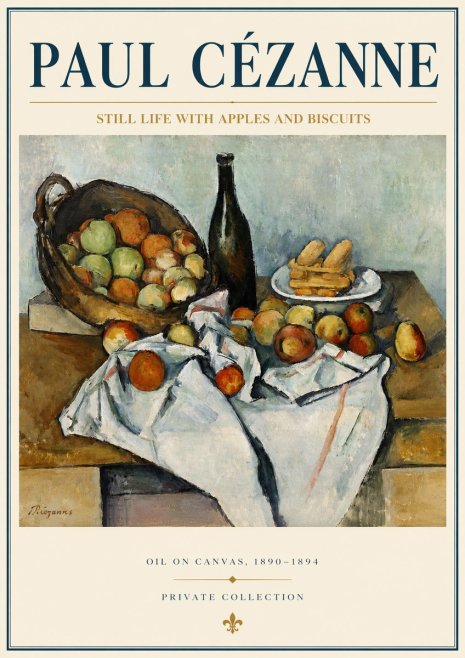 Paul Cézanne Still Life with Apples and Biscuits No4 - Poster